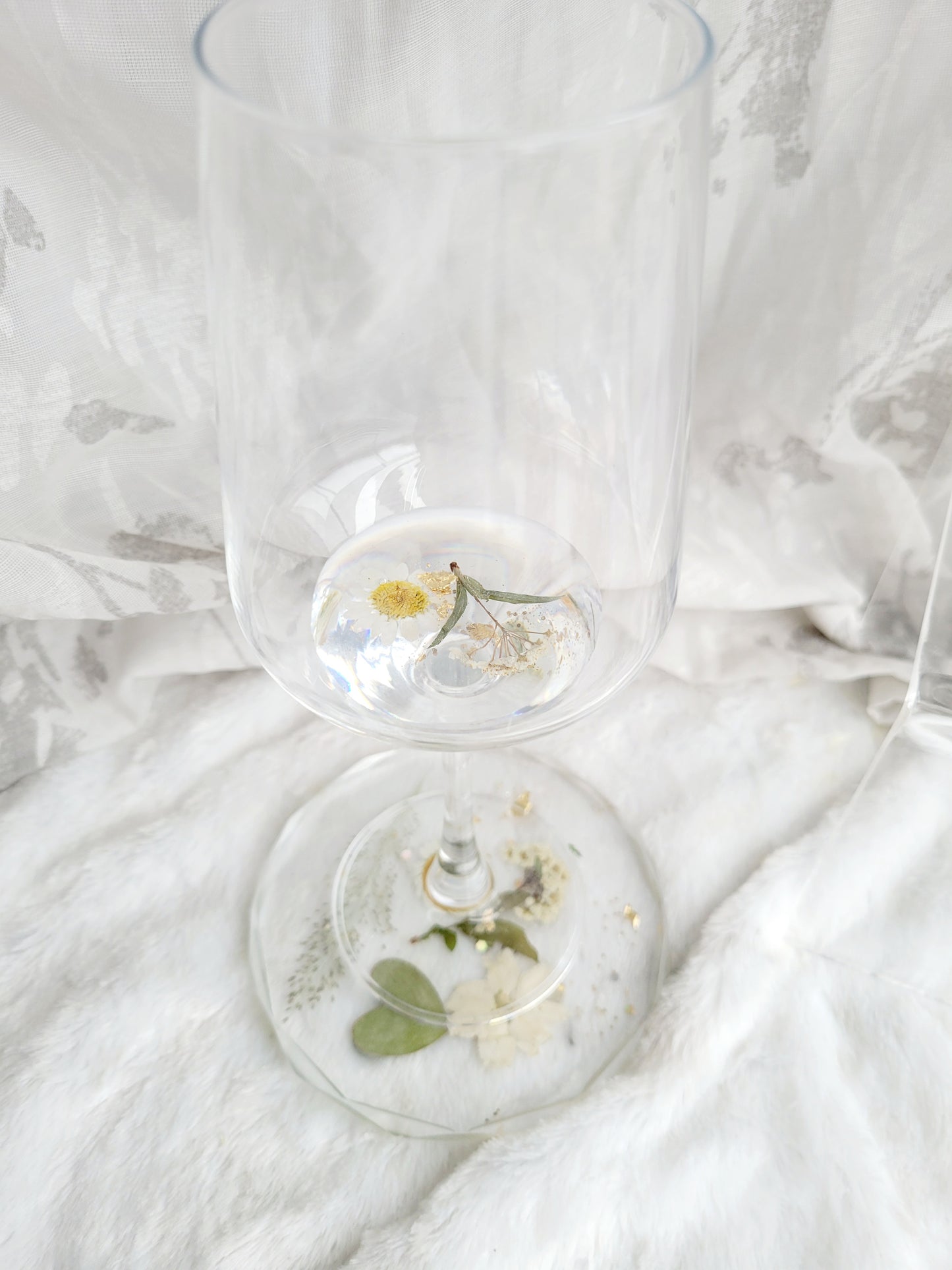 Wine Glass & Coaster Bundle-White Florals