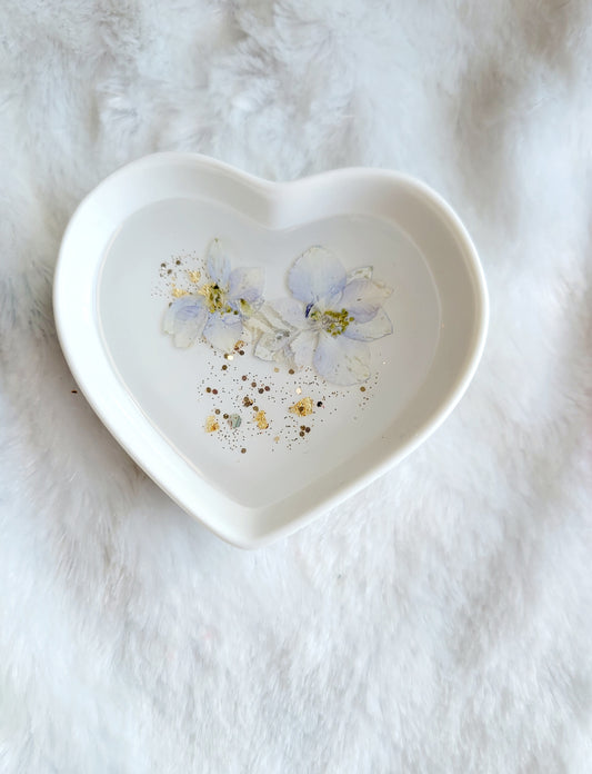 Heart Jewelry Dish-Light Floral