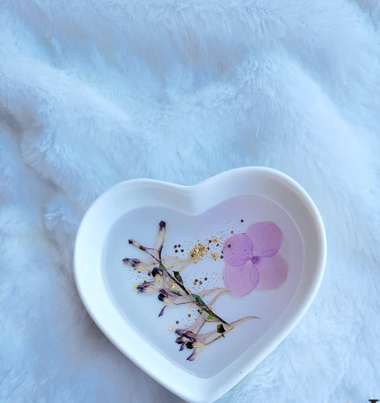 Heart Jewelry Dish-Lavendar Floral