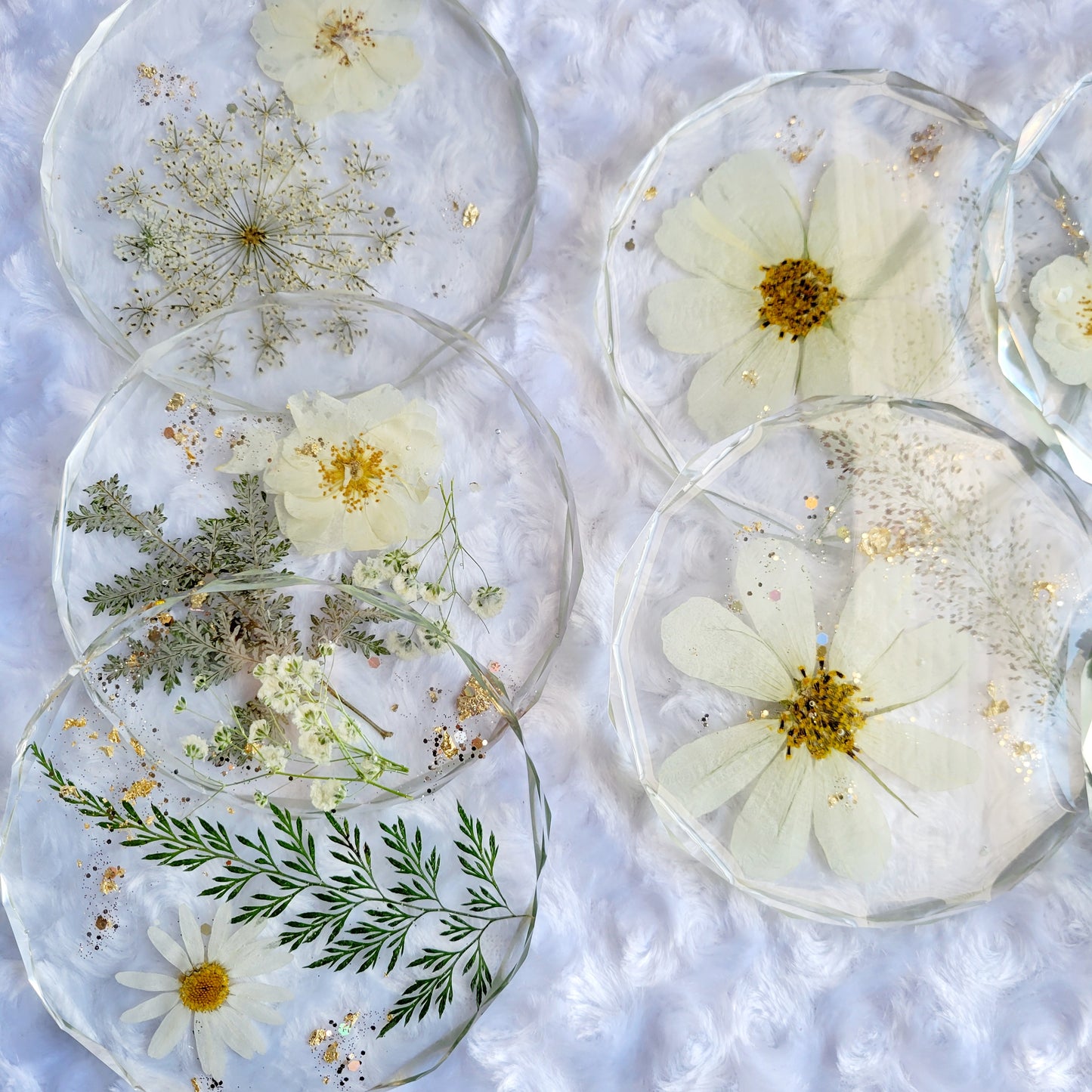 Floral Coaster- White