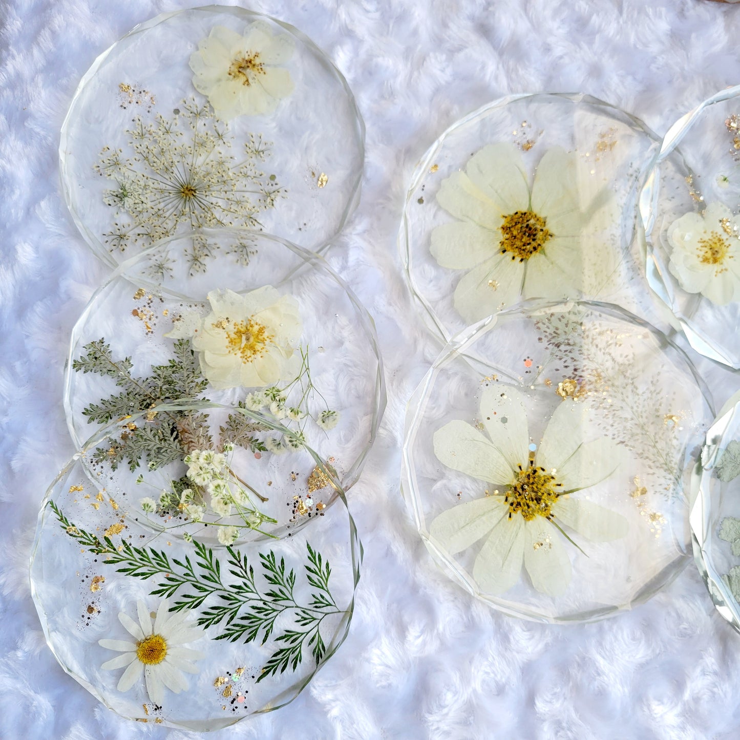 Floral Coaster- White