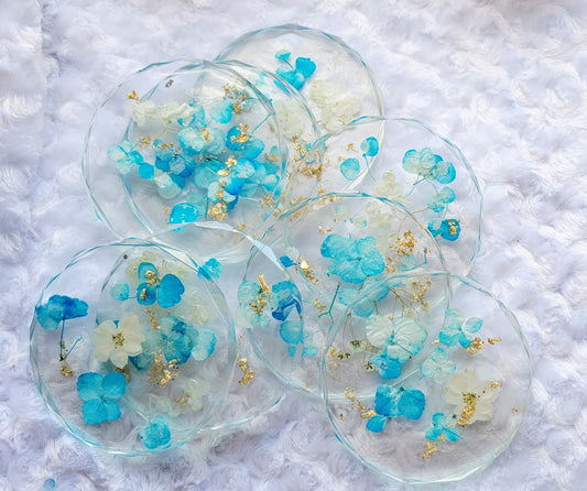 Floral Coaster- Blue Hydrangeas