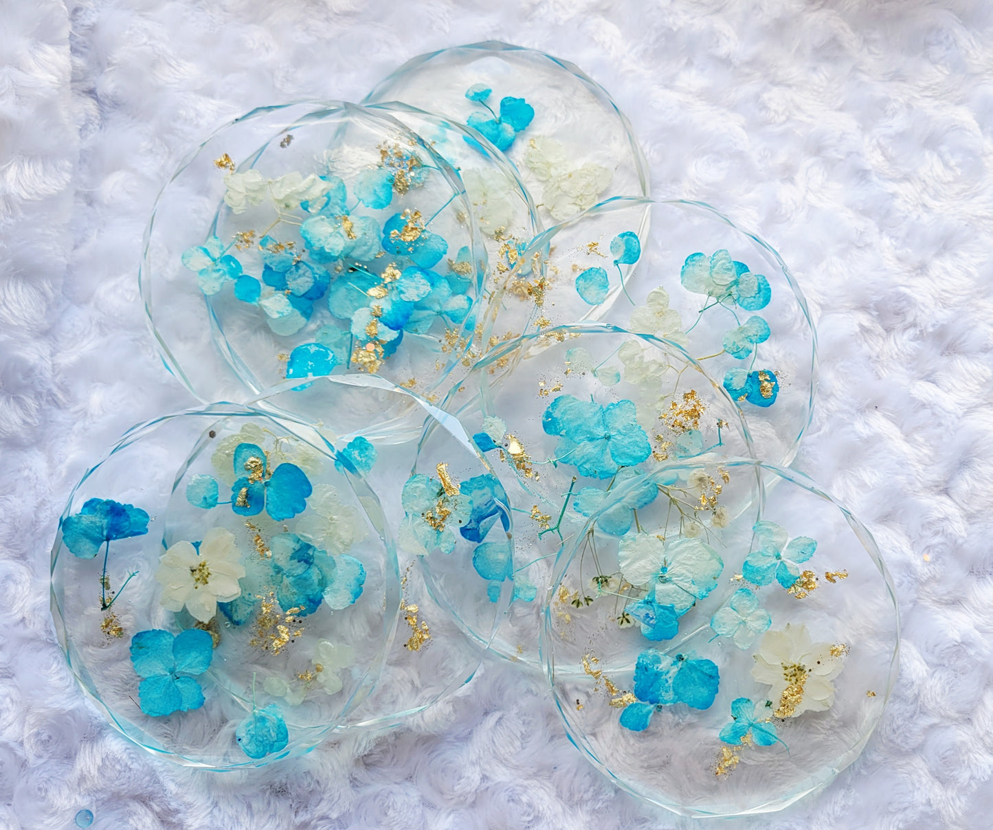 Floral Coaster- Blue Hydrangeas