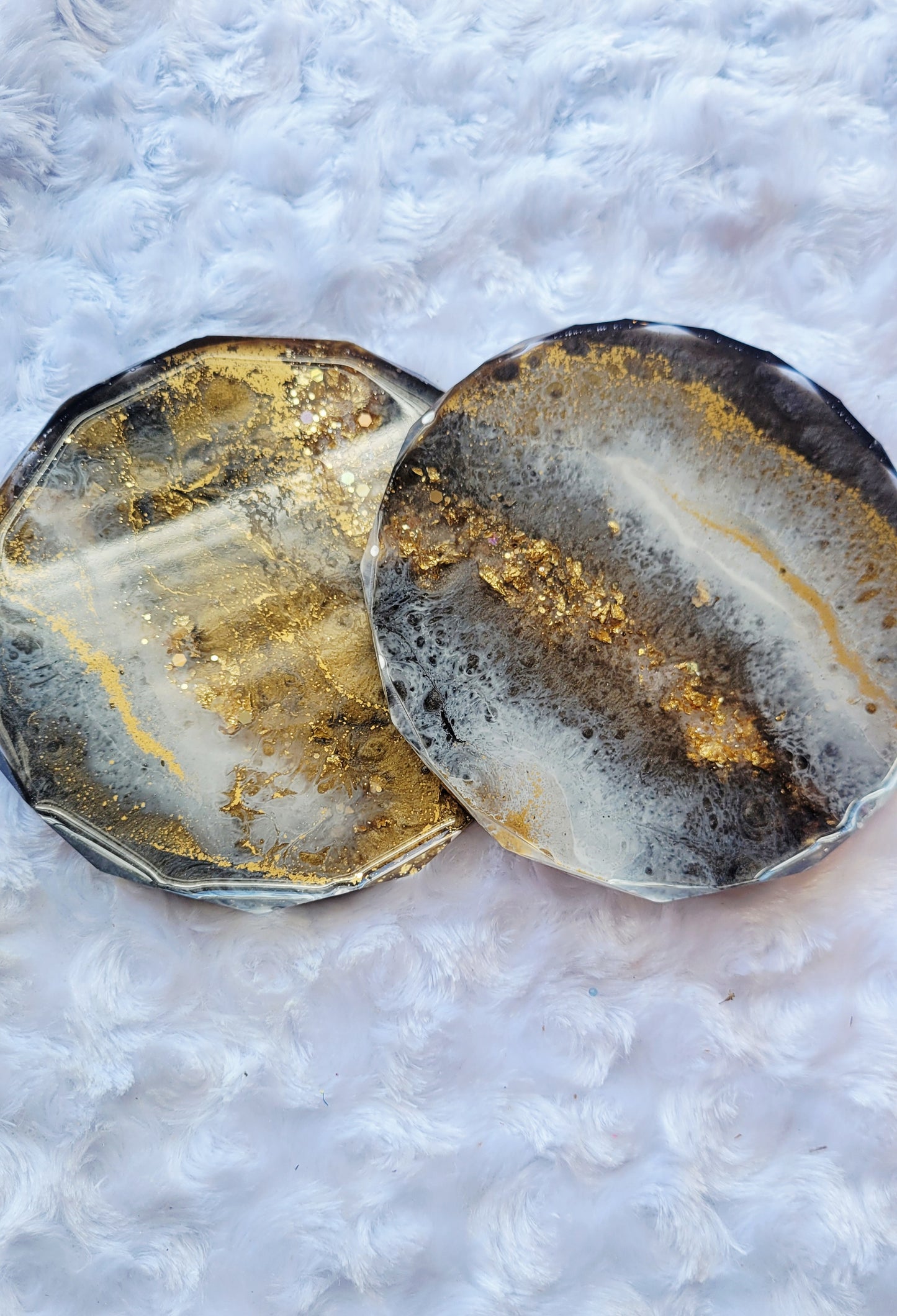 Round Dark Grey Coaster