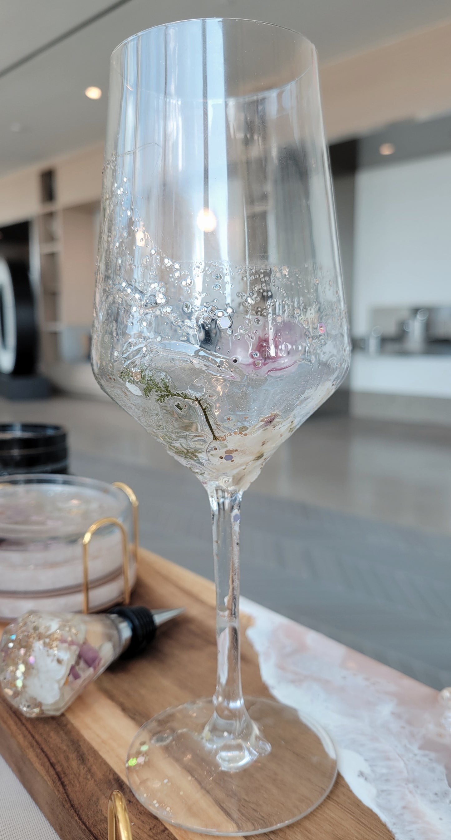 Floral Wine Glass