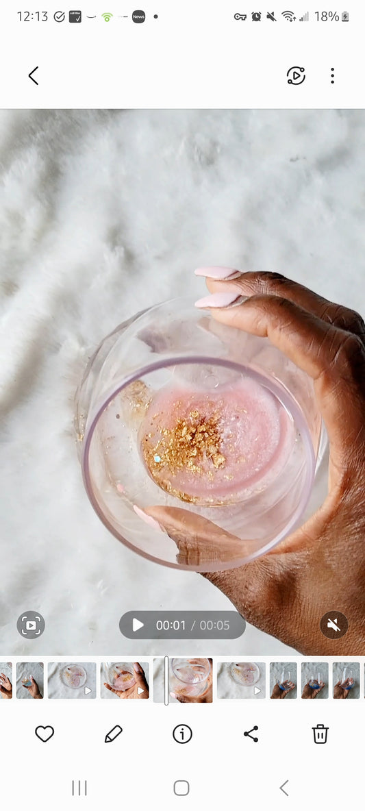 Shatterproof Stemless Wine Glass-Pink