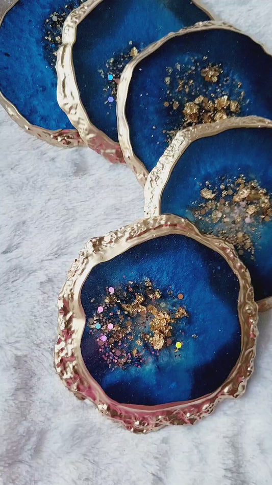 Blue Geode Glam Coaster