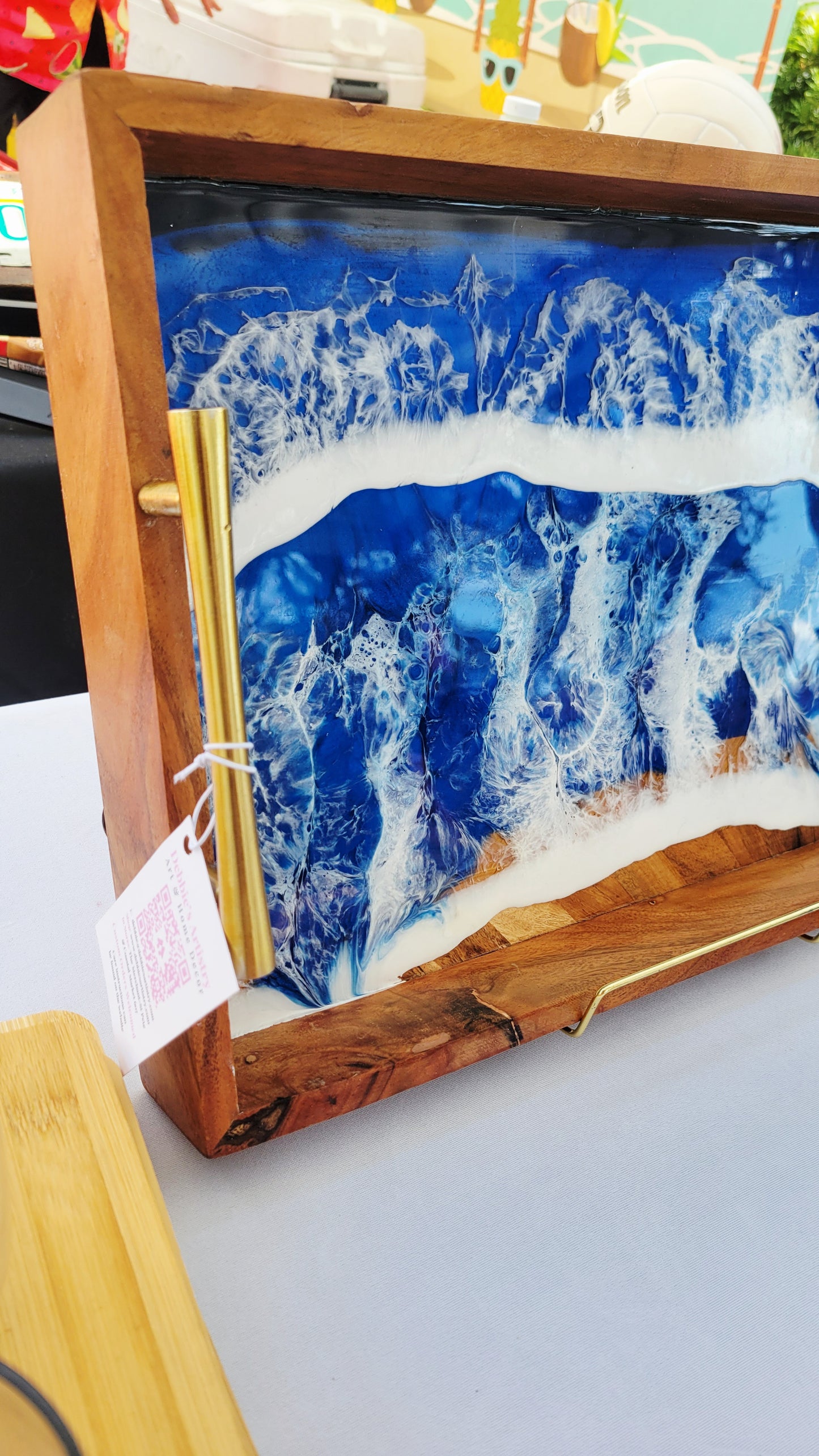 Blue Ocean Wood Serving Tray