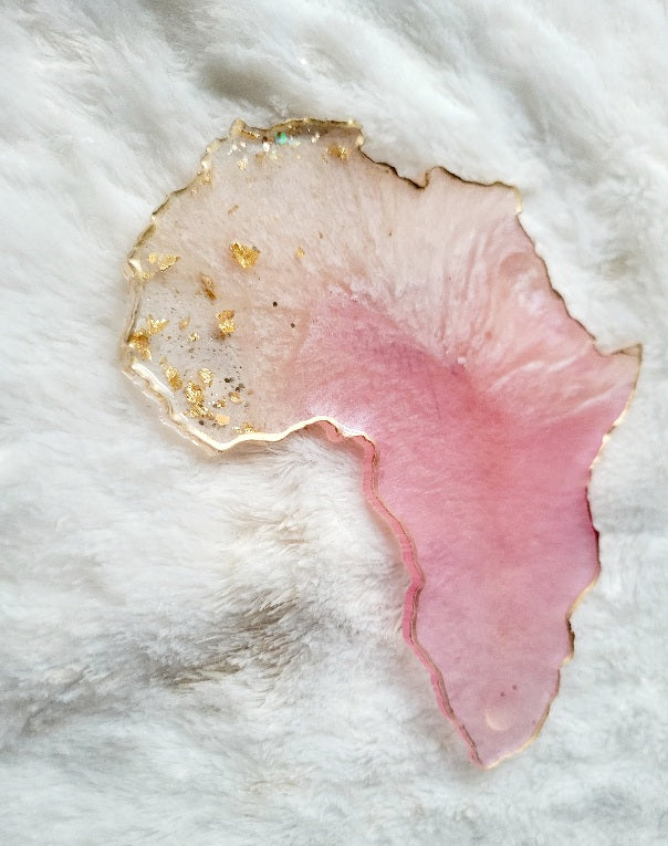 Pink Africa-Shaped Coaster