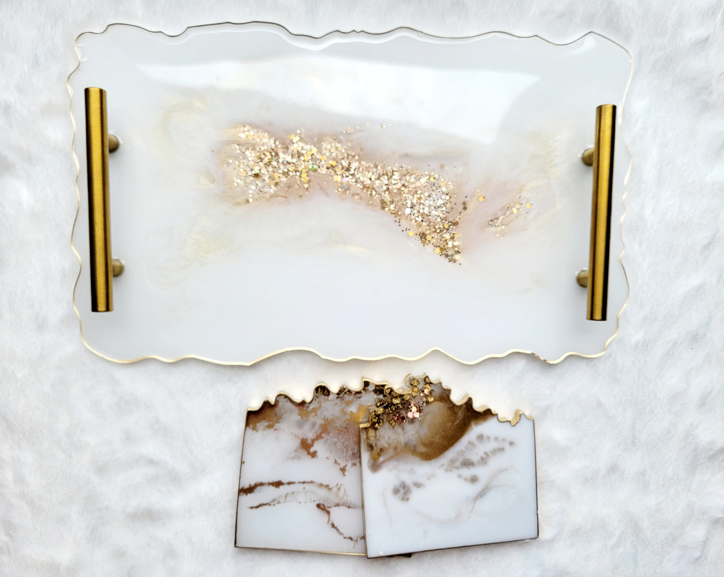 Pearl White Glam Tray-Small